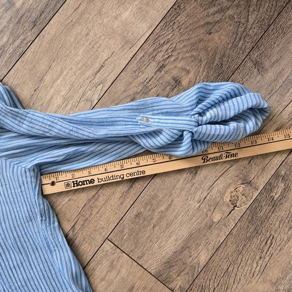 Zac & Rachel Blue And White Striped Womens Medium Blouse - Picture 10 of 10